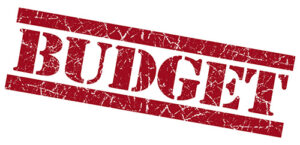 budget in red big font