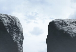 two rock mountains