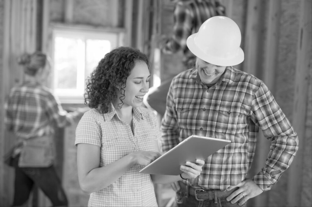 checking leads and projects in tablet