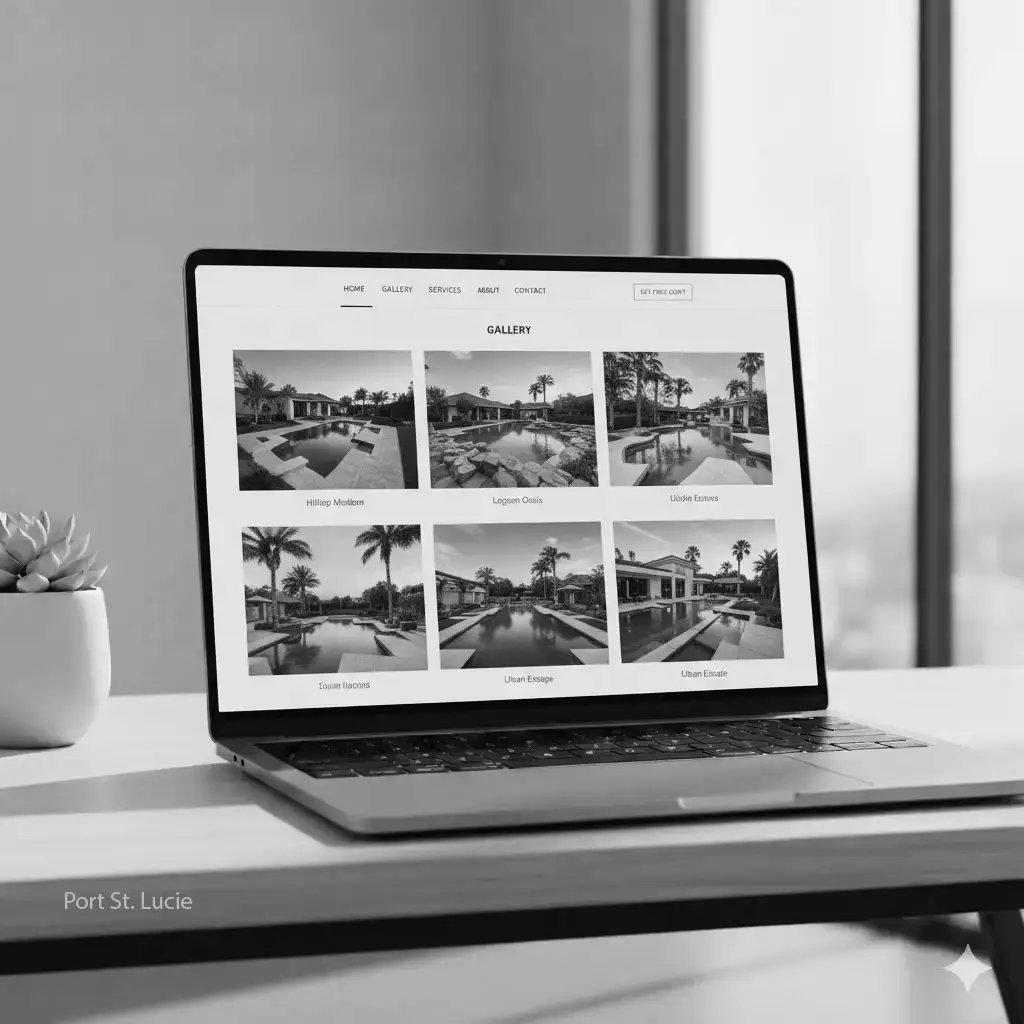 Port St. Lucie pool builder web design portfolio